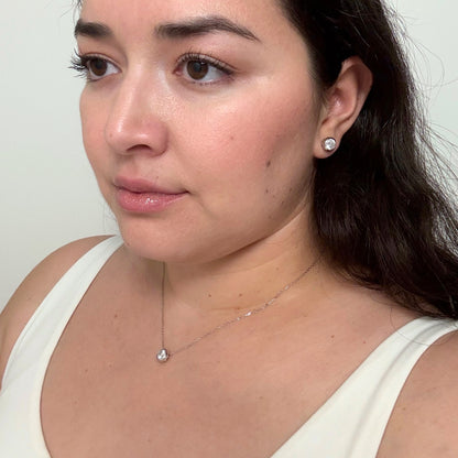 Moissanite Bezel Stud Earrings 18K Gold Plated