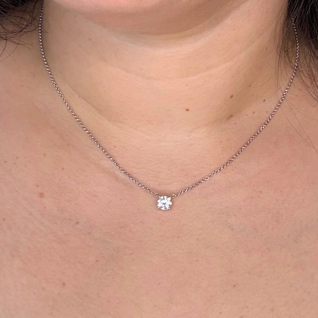 Moissanite 18K Gold Plated Pendant Necklace