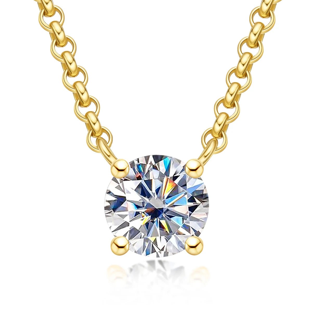Moissanite 18K Gold Plated Pendant Necklace