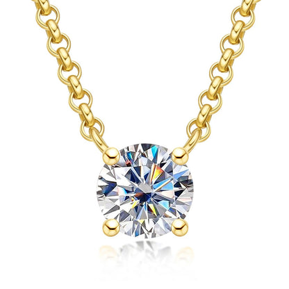Moissanite 18K Gold Plated Pendant Necklace