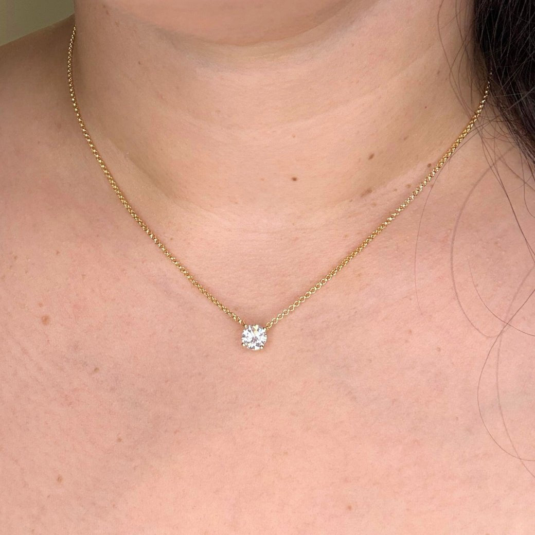 Moissanite 18K Gold Plated Pendant Necklace