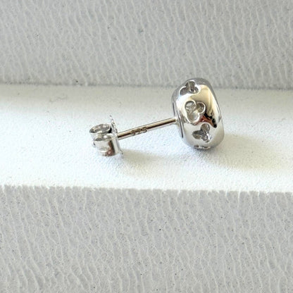 Moissanite Bezel Stud Earrings 18K Gold Plated