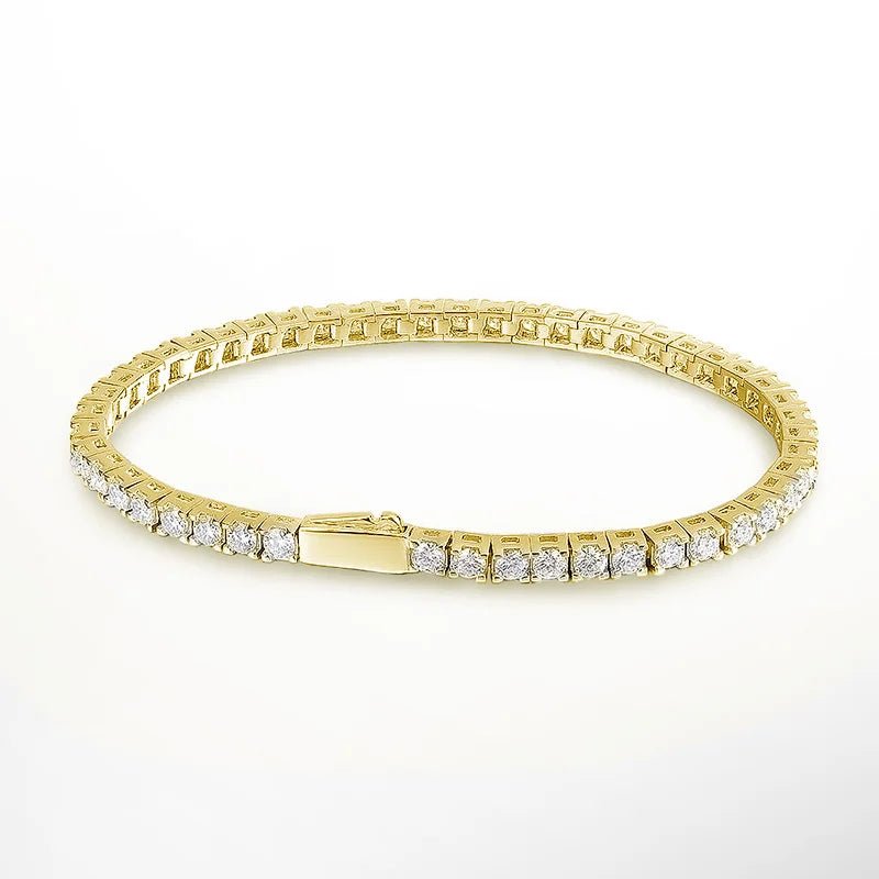 Moissanite Tennis Bracelet 18k Gold Plated
