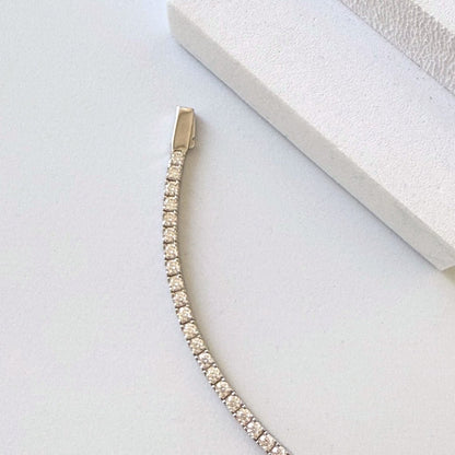 Moissanite Tennis Bracelet 18k Gold Plated