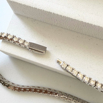 Moissanite Tennis Bracelet 18k Gold Plated