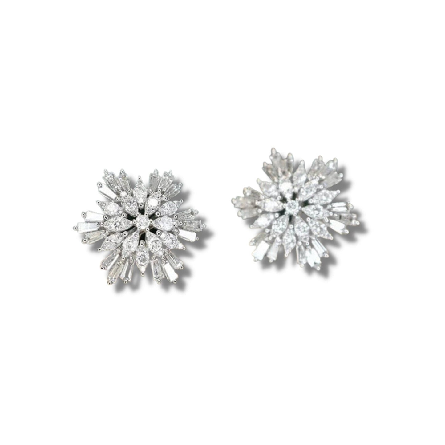 Dazzling Snowflake Stud Earrings