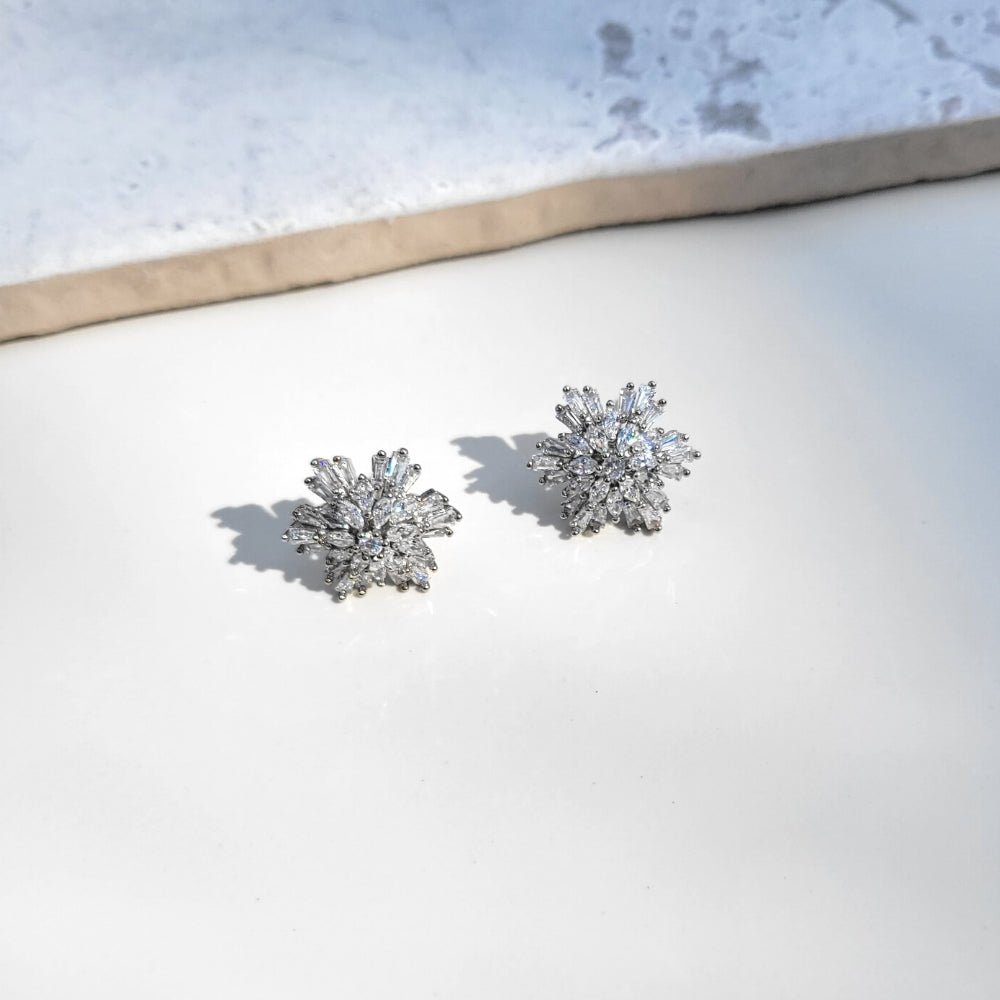 Dazzling Snowflake Stud Earrings