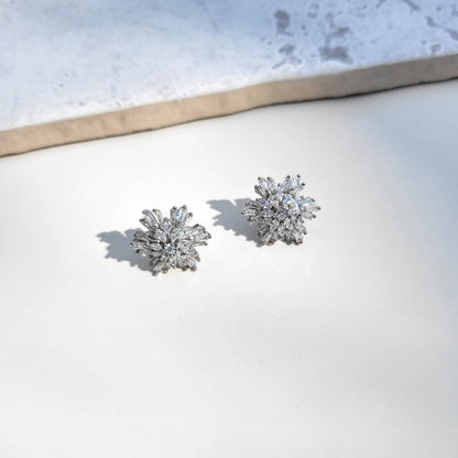 Dazzling Snowflake Stud Earrings
