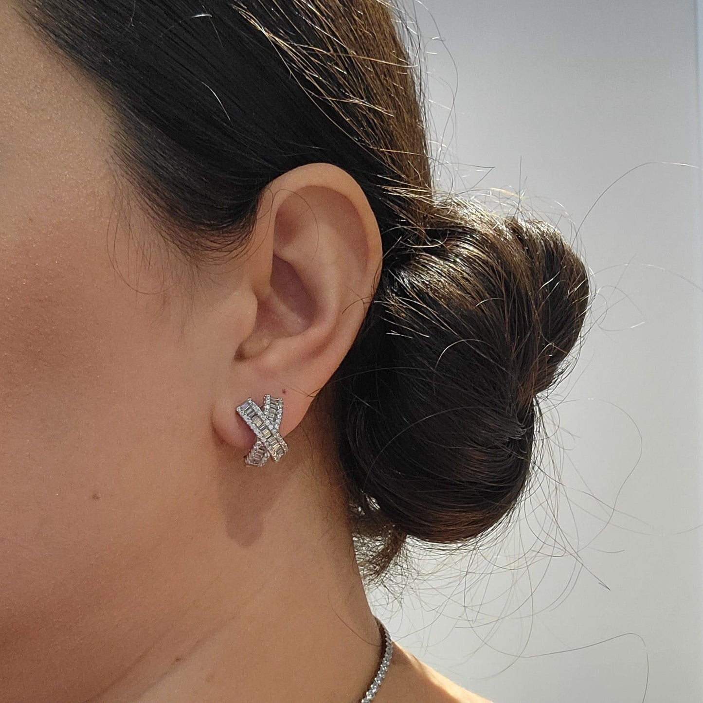 Fancy Art Deco Geometric Stud Earrings
