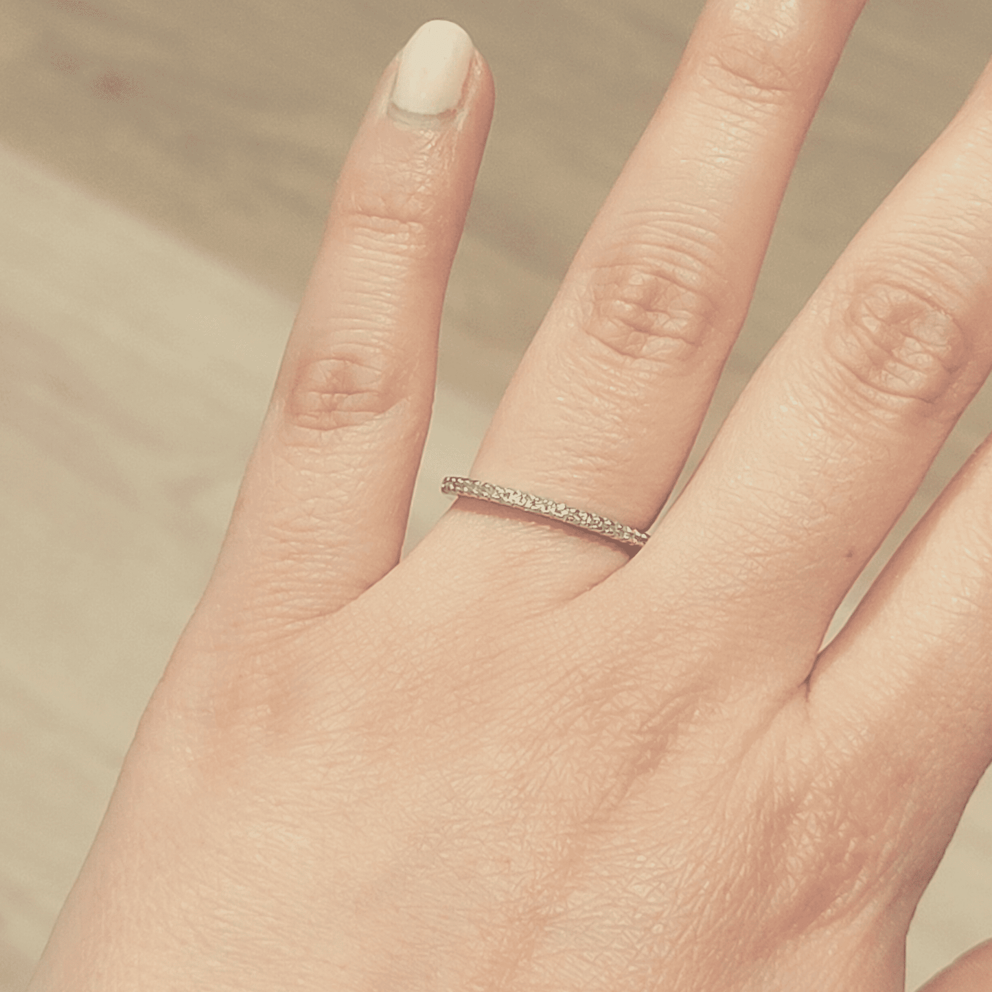 Minimalist Thin Stackable Crystal Eternity Ring