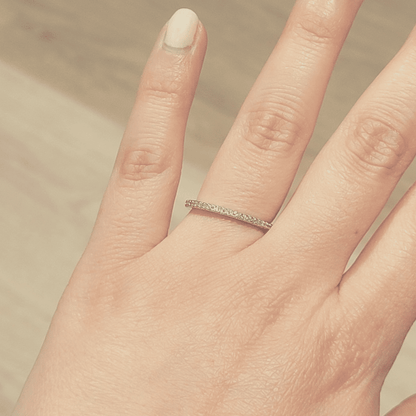 Minimalist Thin Stackable Crystal Eternity Ring