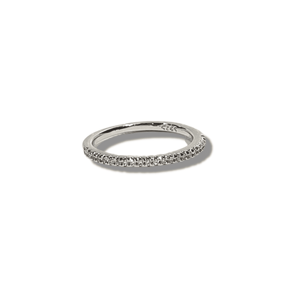 Minimalist Thin Stackable Crystal Eternity Ring