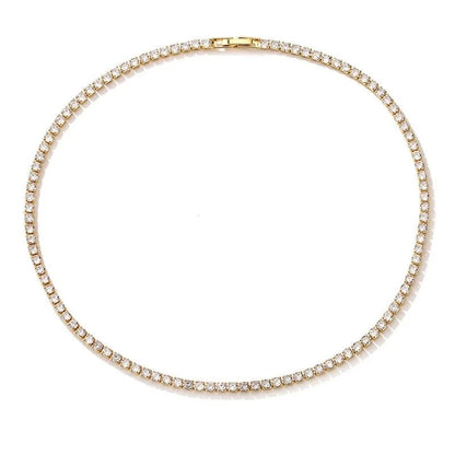 Round Cut Crystal Tennis Necklace