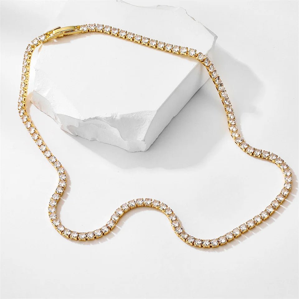 Round Cut Crystal Tennis Necklace