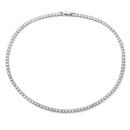Round Cut Crystal Tennis Necklace
